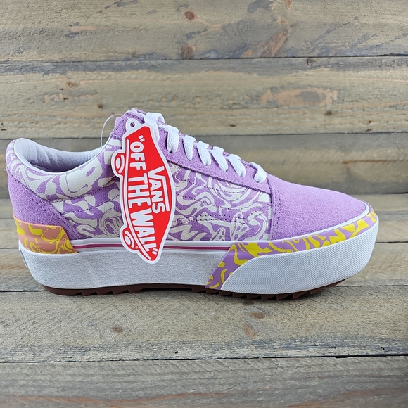 Vans Old Skool Stacked Wavy Days Platform Women's Shoes Suede & Canvas - Picture 5 of 10